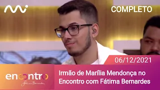 Dom Vittor e Gustavo, irmão de Marília Mendonça no Encontro com Fátima Bernardes