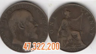 UK 1907 ONE PENNY Coin VALUE + REVIEW King EDWARD VII