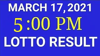 LOTTO RESULT TODAY 5PM MARCH 17 2021