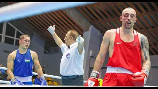 25-02-2023 (86kg) BOXING Semifinals RED KUSHITASHVILI GEORGI GEO VS BLUE ABDULLAEV  SHOKHJAKHON  UZB