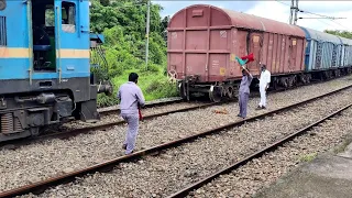 shunting in indian railway | engine attaching | engine attaching on wagon