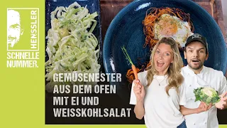 Schnelles Gemüsenester aus dem Ofen mit Ei Rezept von Steffen Henssler | Günstige Rezepte