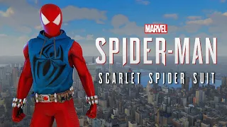 Marvel's Spider-Man Remastered PS5 | Scarlet Spider Suit Free Roam Gameplay (Combat + Swinging)