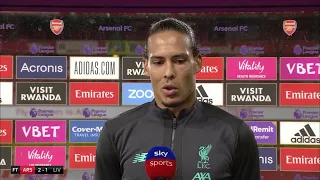 Virgil Van Dijk’s Reaction to losing 2-1 to Arsenal