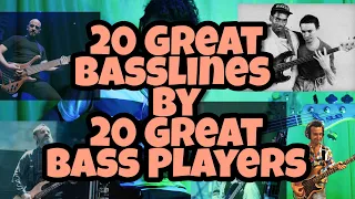 20 Great Basslines By 20 Great Bass Players Part I (NO TALKING!)