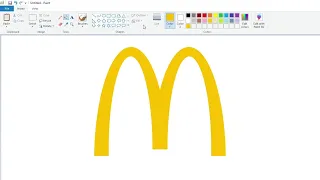 How to draw the McDonald's logo from 2006 to present using MS Paint | How to draw on your computer