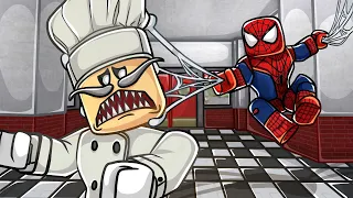 SPIDERMAN vs. PAPA PIZZA... (Roblox)