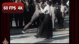 Doing the Lindy Hop in 1910 - AI Colorized Film of Early Swing Dancing