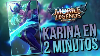 KARINA EN 2 MINUTOS 🔥Como usar a karina, Karina Guía 📹 Karina tutorial - MOBILE LEGENDS ESPAÑOL