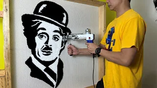 RUG TUFTING ASMR - CHARLIE CHAPLIN RUG (START TO FINISH)