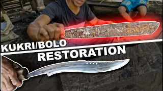 Rusty KUKRI/Bolo Knife Restoration | Philippines #knife #bolo  #restoration #rusty #kukriknife