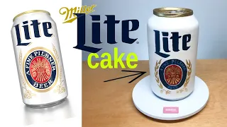 HOW TO MAKE A MILLER LITE CAN CAKE | Lookalike Challenge