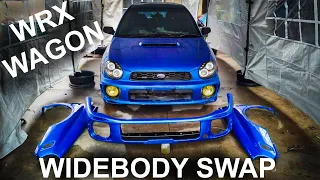 Subaru Wagon with sedan widebody - bugeye wrx build