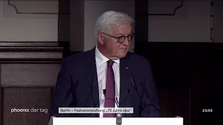 Bundespräsident Frank-Walter Steinmeier zur Festveranstaltung "70 Jahre dpa" am 01.07.19