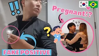 Leaving Out A POSITIVE PREGNANCY TEST *Cute reaction* [AMWF]