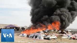 Afghan Authorities Torch Drug Haul