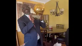 Liberian President George Weah Took Some Time Off With His Ballon d'Or - LB ONLINE TV