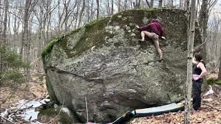 The Mantle Problem (V4) Willard Pond Bouldering