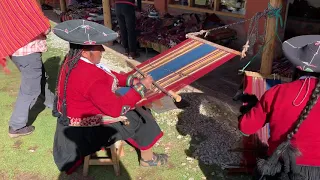 Traditional Peruvian weavers in Chinchero, Peru