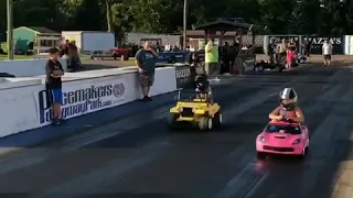 MLToys 24 volt Corvette and Jeep Wrangler at the Drag Strip