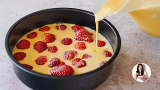 Este Postre MUY FÁCIL, Saludable y queda DELICIOSO!! | Clafoutis de Fresas | Auxy