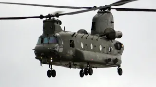 4Kᵁᴴᴰ 2x RAF Boeing Chinook HC6A Royal Air Force Arrival & Departure @ RAF Fairford