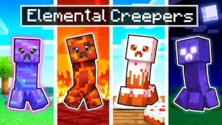 10 SECRET ELEMENTAL Creepers In Minecraft!
