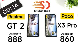 Realme GT 2 vs Poco X3 Pro Speedtest Comparison Snapdragon 888 vs 860 🔥🔥🔥