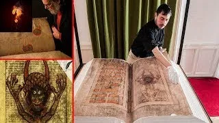 Scary and mysterious giant book written by the Devil himself