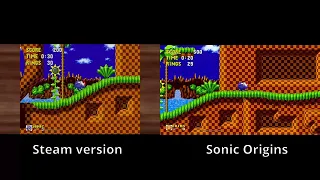 Sonic Origins Comparison with Original Steam version