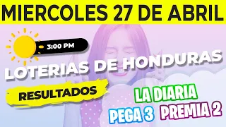 Sorteo 3PM Loto Honduras, La Diaria, Pega 3, Premia 2, Miércoles 27 de Abril del 2022 | Ganador 😱🤑💰💵