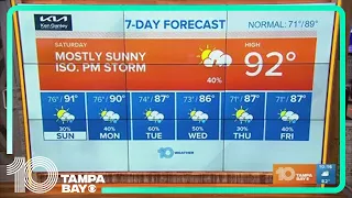 10 Weather: Afternoon rain chances, mainly inland