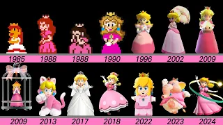 Evolution of Princess Peach  in Super Mario Bros game and LEGO