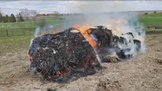 Burning Old Hay Bales & Stopping Erosion