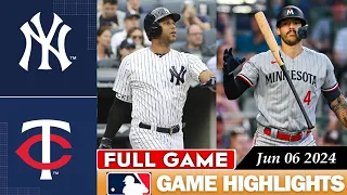 Minnesota Twins Vs. New York Yankees FULL GAME HIGHLIGHTS Jun 06, 2024 | 2024 MLB Season