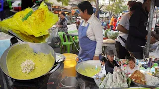 Amazing Various Fresh Juice Fruit - Fried Yellow Pancake, Sort Noodle & Grill Beef With Bread