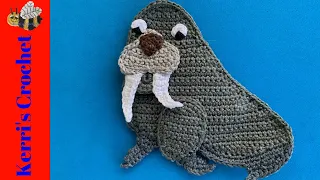 Crochet Walrus Tutorial - Crochet Applique Tutorial