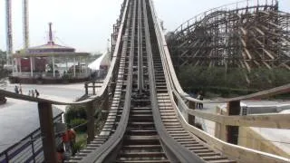 Wooden Roller Coaster Fireball Front Seat POV Onride 谷木游龙 Happy Valley Shanghai China