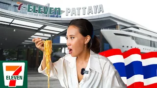 World's LARGEST 7-Eleven in Pattaya THAILAND | EATING AT 7-11 FOR 24 HOURS 🇹🇭