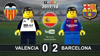 Valencia vs Barcelona 0-2 (0-3) • Semifinal Copa del Rey 2018 (08/02/2018) Highlights Lego Football