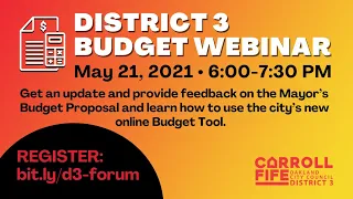 District 3 City Council Budget Webinar