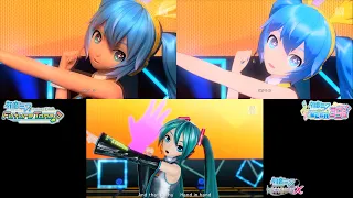 Hand in Hand - Hatsune Miku: Project DIVA PV Comparison [X, Future Tone, MegaMix]