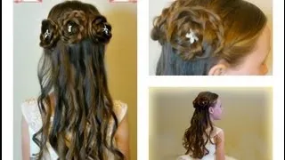 Half Up Rosette Buns, Flower Girl Hairstyles