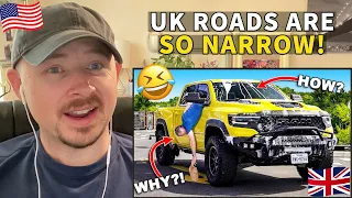 American Reacts to Driving a Massive US Pickup Truck in the UK