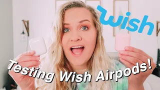 TESTING AND REVIEWING FAKE AIRPODS FROM WISH || huntermerck