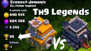 I Found Th9 Legend Bases For The First Time | Th7 vs Th9 Live Attacks | Coc