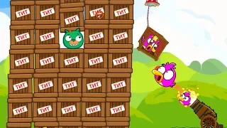 Angry Birds Cannon Birds 1 - RESCUE GIRLFRIEND BIRD AFTER BLASTING TNT PIGGIES!