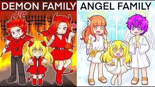 The Squad Gets ADOPTED By DEMON vs ANGEL Family In Roblox Brookhaven RP!