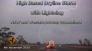 High Based Dryline Storm with Lightning, NSW and Western Downs, Queensland, Australia, 4th Nov 2023