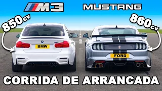 BMW M3 de 850cv vs Ford Mustang de 860cv: CORRIDA DE ARRANCADA